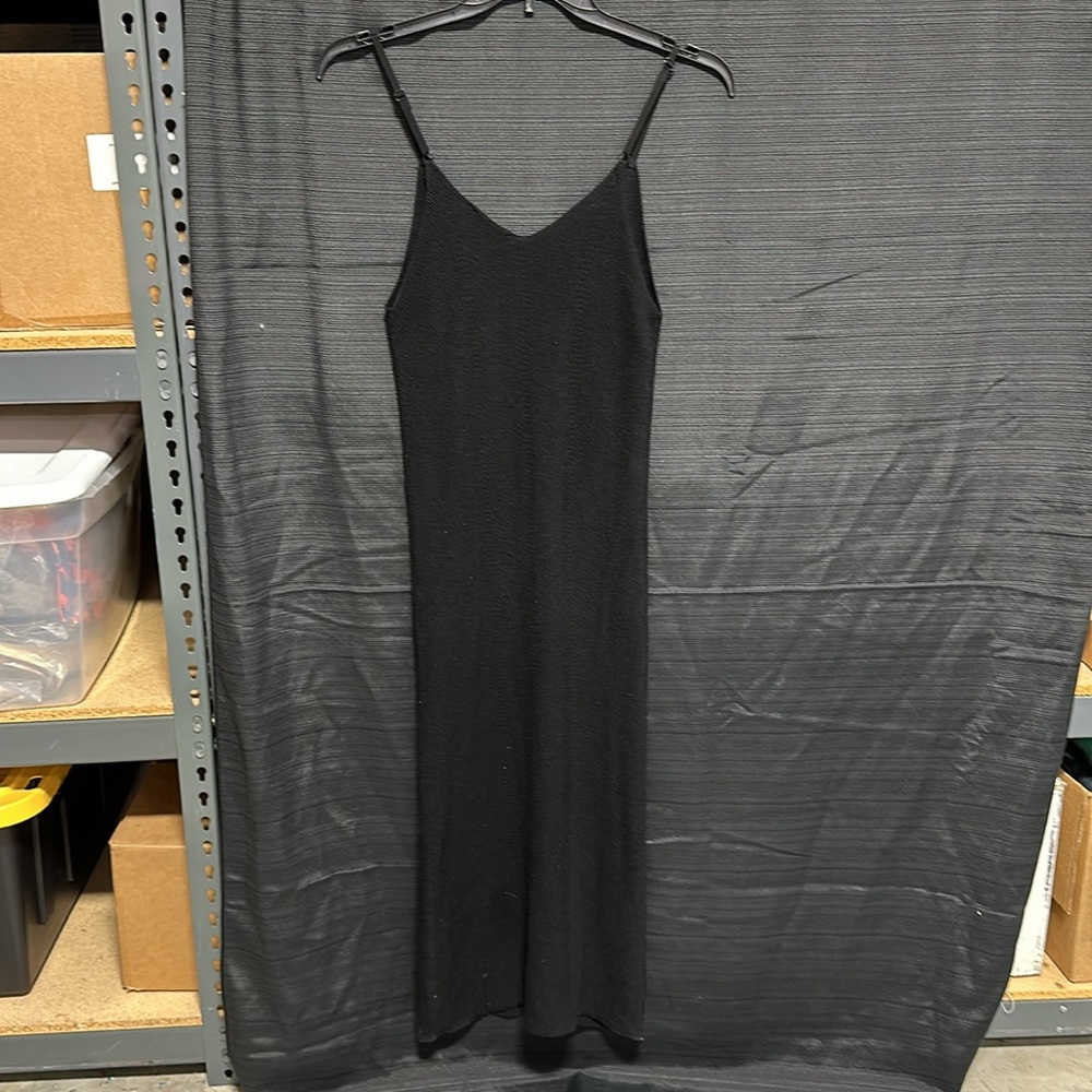 Freshman 1996 women’s black Sweater Knit V-Neck dress /adjustable straps Size M - Picture 5 of 8